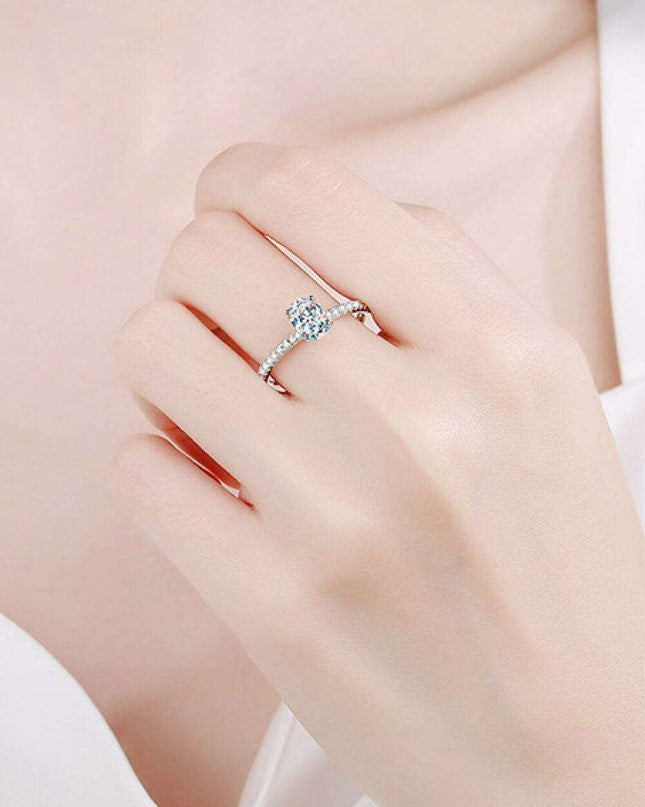 Elegant 1 Carat Lab-Diamond Sterling Silver Ring with Certification of Authenticity