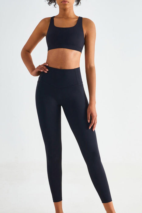 Sporty High-Waisted Leggings with Convenient Pockets