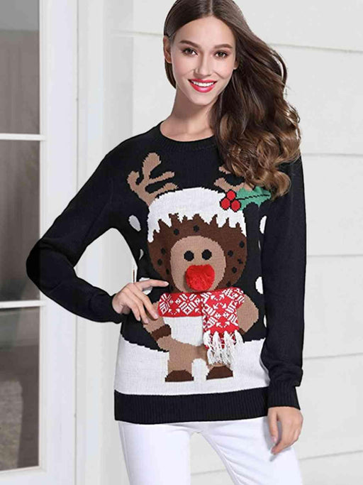 Cozy Rudolph Round Neck Sweater