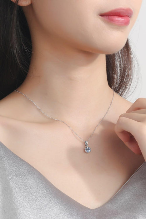 Adored Lab-Diamond Sterling Silver Necklace with Dazzling Moissanite Stone