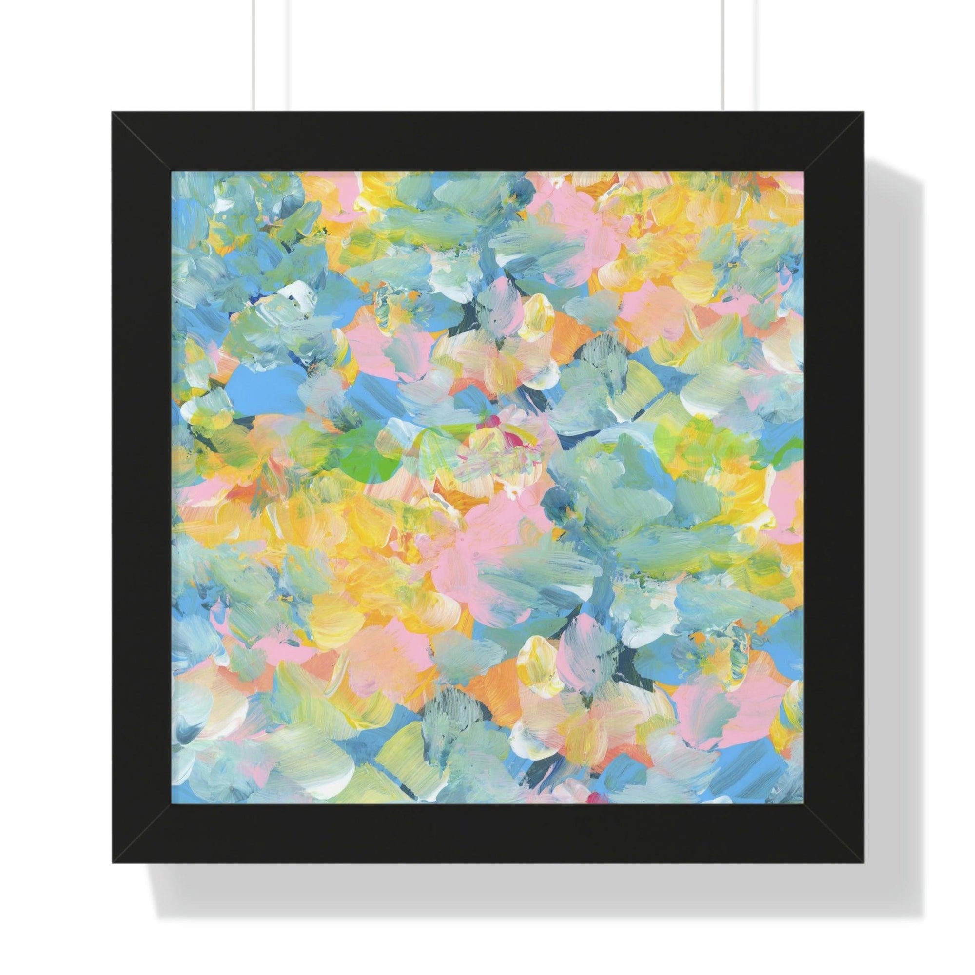 Maison d'Elite Print Floral Painting Framed Poster-Poster-Printify-16″ x 16″-White-Très Elite