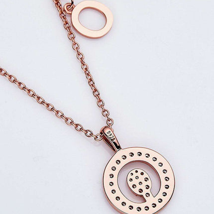 Stunning Rose Gold-Plated Necklace with Lab-Created Diamond - A Modern Elegance