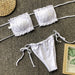 Ruched Frilled Bikini Set with Adjustable Tie-Side Bottoms and Removable Padding