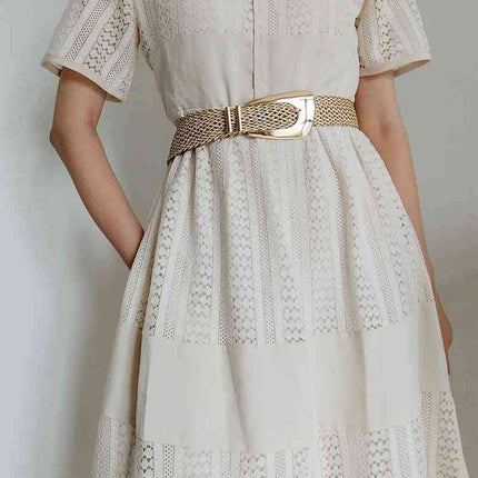 Asymmetrical Clasp Woven Waist Belt for Effortless Chic Style
