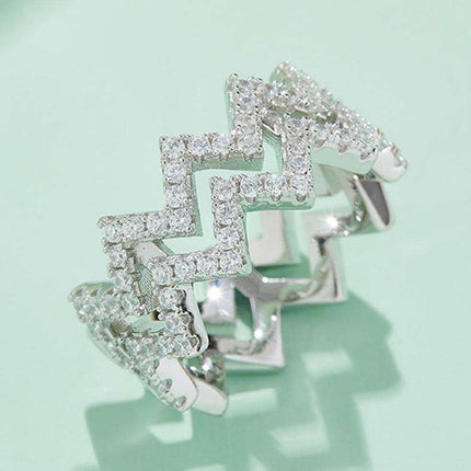 Ethical Moissanite Zigzag Stackable Rings: Embrace Sustainable Luxury with Dazzling Elegance