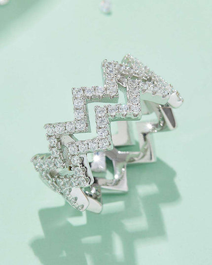 Ethical Moissanite Zigzag Stackable Rings: Embrace Sustainable Luxury with Dazzling Elegance