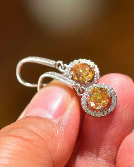 Radiant Platinum Lab-Created Diamond Drop Earrings with Stunning Zircon Accents