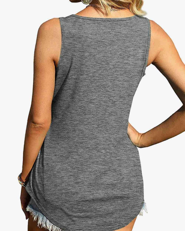 Stylish Curved Hem Square Neck Tank: Your Go-To Wardrobe Essential