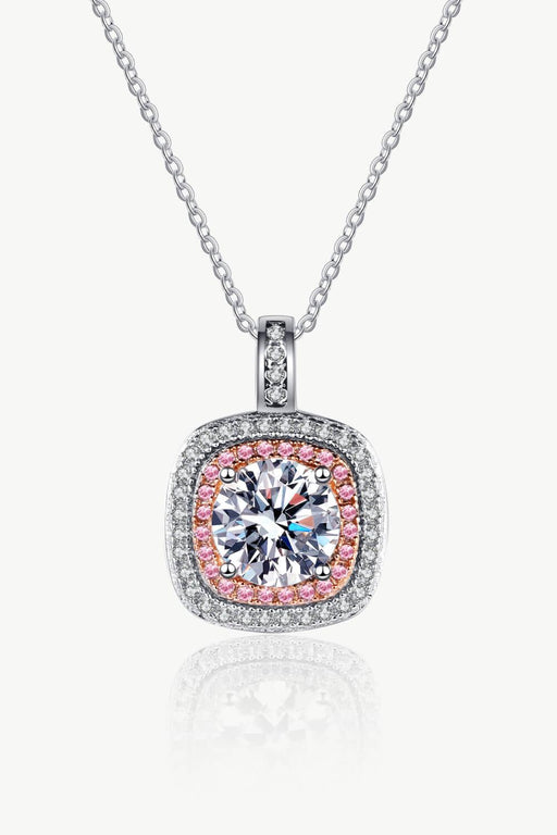 Sophisticated Geometric Moissanite Pendant with Sparkling Zircon Accents