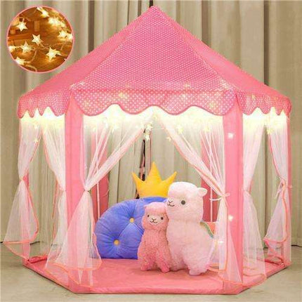 Magical LED Starry Princess Castle Play Tent for Kids