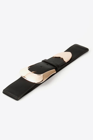 Elastic Wide PU Belt-Trendsi-Ochre-One Size-Très Elite