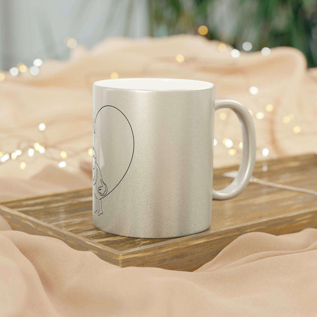 Luxurious Ceramic Coffee Mug Set with Metallic Finish Options
