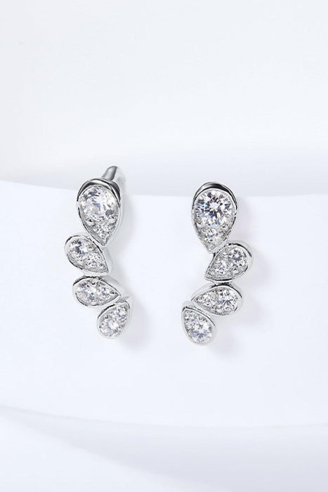 Timeless Sophistication: Sterling Silver Pear Moissanite Stud Earrings