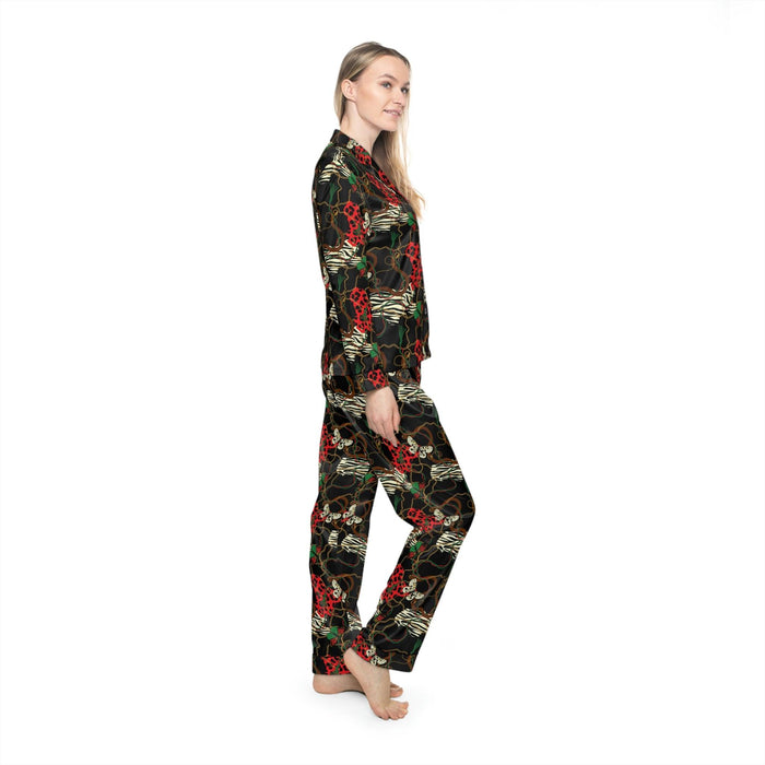 Luxurious Customized Satin Pajama Set for Women - Vero Gold Chain Design