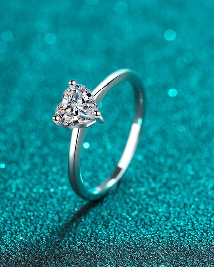Heart's Desire Lab-Diamond Silver Solitaire Ring