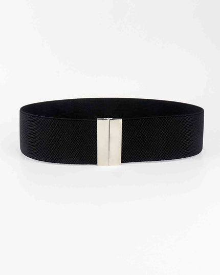 Chic Elastic Belt with Sleek Alloy Buckle - A Stylish Addition for Any Ensemble