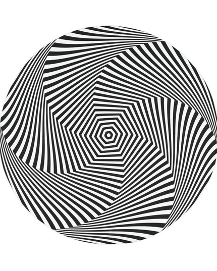 Circular Optical Illusion Abstract Bath Rug