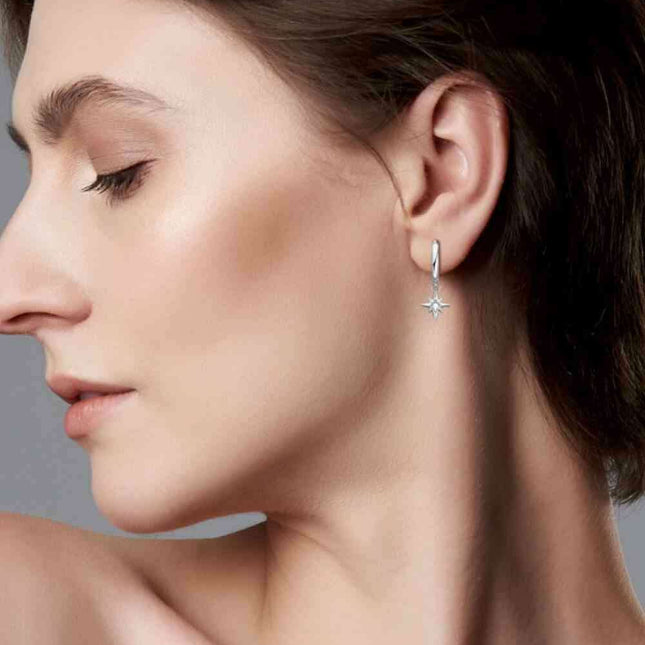 Starlit Elegance Moissanite Drop Earrings