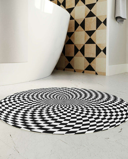 Transform Your Bathroom with Stunning Abstract Optical Illusion Bath Mat