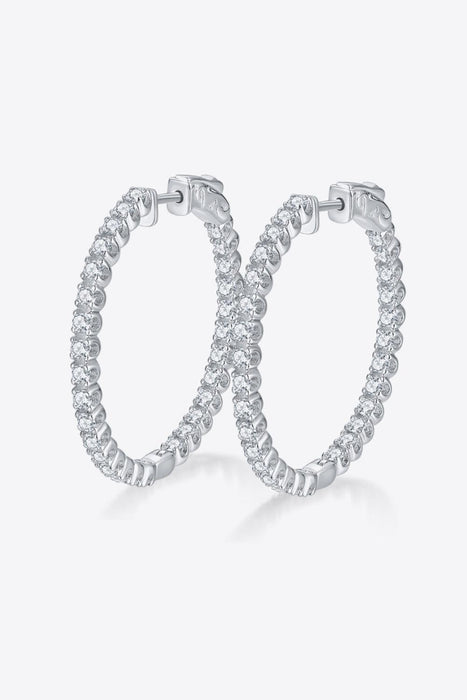 Platinum-Plated Moissanite Huggie Earrings: A Touch of Elegance