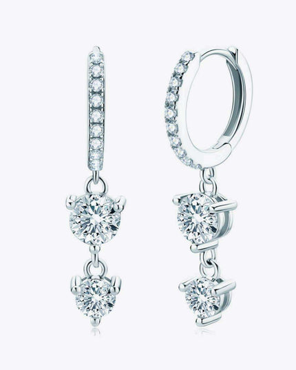 Elegant Sterling Silver Drop Earrings with Lab-Grown Diamonds