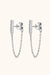 Elegant Sterling Silver Moissanite Drop Earrings with Platinum and Gold Accents