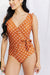 Ruffled Terracotta Wrap One-Piece Swimsuit by Marina West