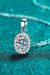 Elegant 1 Carat Zircon Accent Lab-Diamond Pendant Necklace with Sterling Silver Rhodium Finish