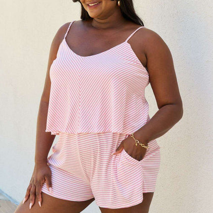 Chic Striped Pink Flare Romper - 'Embrace the Moment' Edition