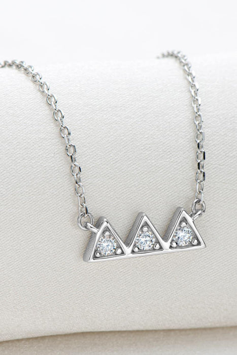 Platinum Moissanite Triangle Necklace: Modern Sophistication