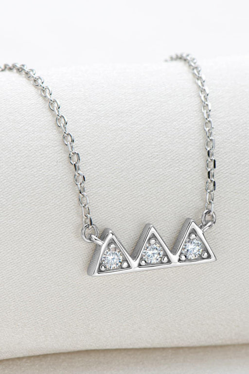 Platinum Moissanite Triangle Necklace: Contemporary Elegance