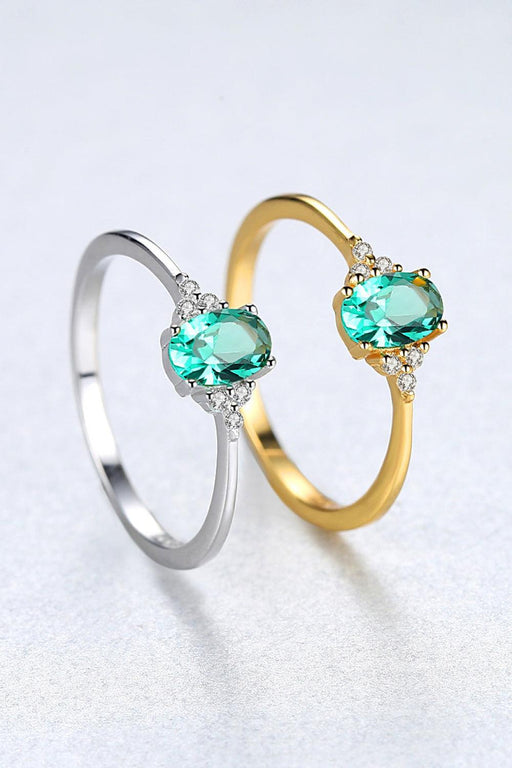 Dazzling Zircon and Gold-Plated Sterling Silver Ring - Exquisite Statement Piece