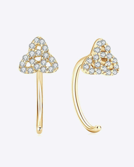 Sophisticated Silver Stud Earrings with Lab-Created Diamonds - Classic Elegance