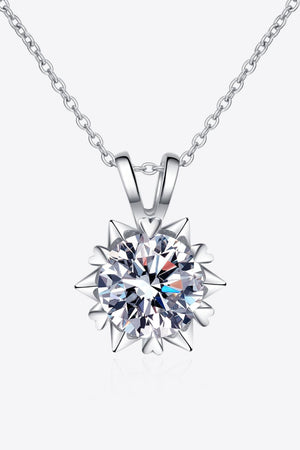 Learning To Love 925 Sterling Silver Moissanite Pendant Necklace-Trendsi-Silver-One Size-Très Elite
