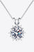 Lab Grown Diamond Pendant Necklace in Sterling Silver for Radiant Elegance