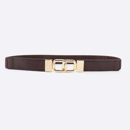 Elegant Geometric Dual Buckle Stretch Belt