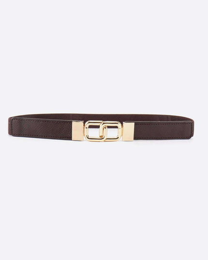 Elegant Geometric Dual Buckle Stretch Belt