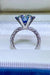 Sophisticated 5 Carat Moissanite Sterling Silver Ring with Platinum Coating - Elegant Statement Piece