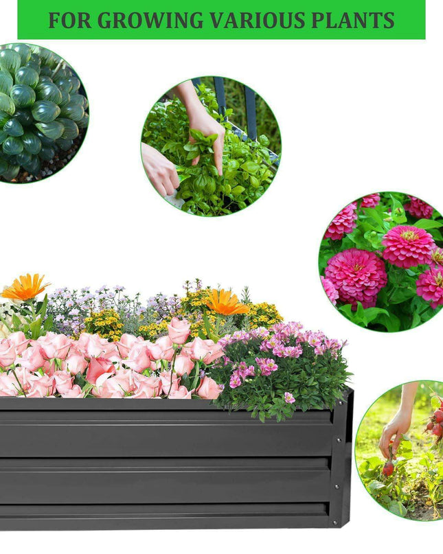 Galvanized Steel Easy-Assembly Raised Garden Bed Kit with Extensive Planting Space