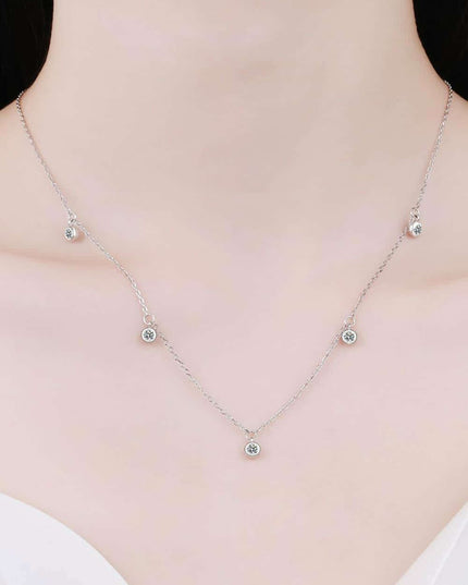 Exquisite Moissanite & Rhodium-Plated Sterling Silver Jewelry Set