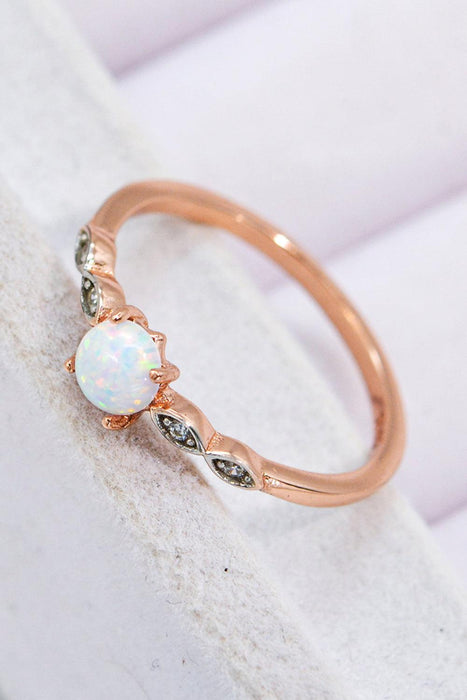 Opal and Platinum Ring: Timeless Elegance in Simplicity
