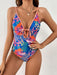 Floral Tie-Neck One-Piece Swimsuit for Women