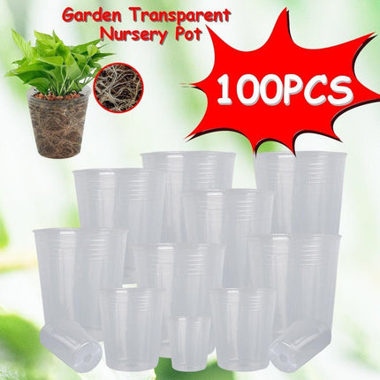 100-Count Clear Plant Growth Cups: Enhance Your Gardening Success - Très Elite