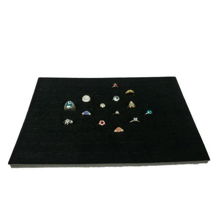 Chic 100-Slot Black Velvet Jewelry Organizer for Elegant Storage Solutions