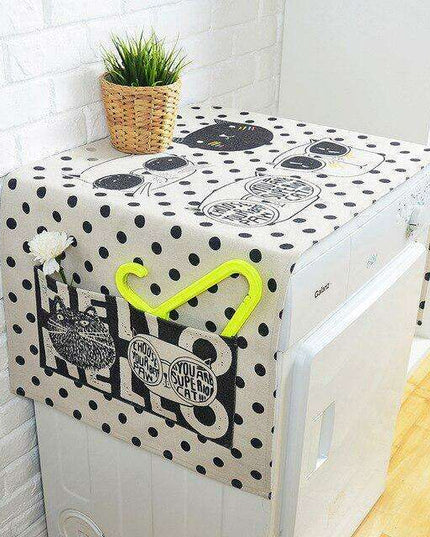 Playful Cartoon-Themed Linen Dust Cover for Chic Protection