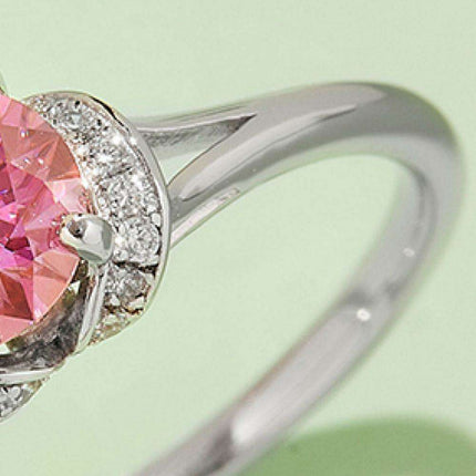 Elegant Multicolored Lab-Grown Diamond Ring in Sterling Silver