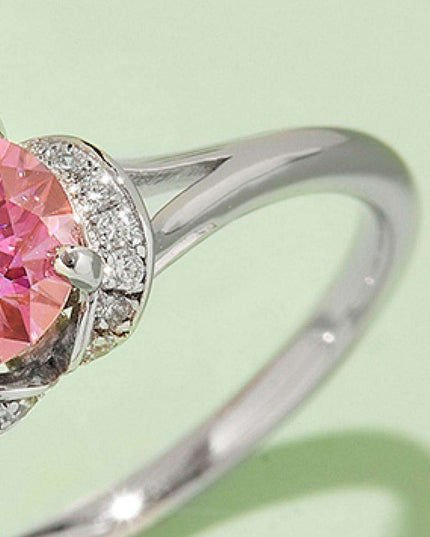 Elegant Multicolored Lab-Grown Diamond Ring in Sterling Silver