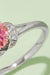 Exquisite Sterling Silver Ring with Multicolor Lab Grown Diamond