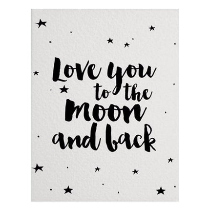 Celestial Romance Frameless Wall Art - "Love You to The Moon" Sustainable Home Decor - Chic Sophistication for Your Space