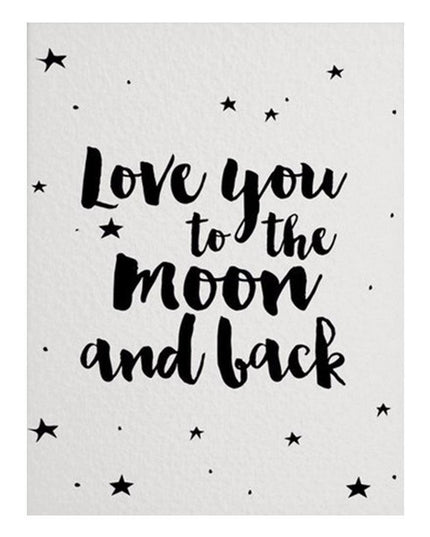 Celestial Romance Frameless Wall Art - "Love You to The Moon" Sustainable Home Decor - Chic Sophistication for Your Space